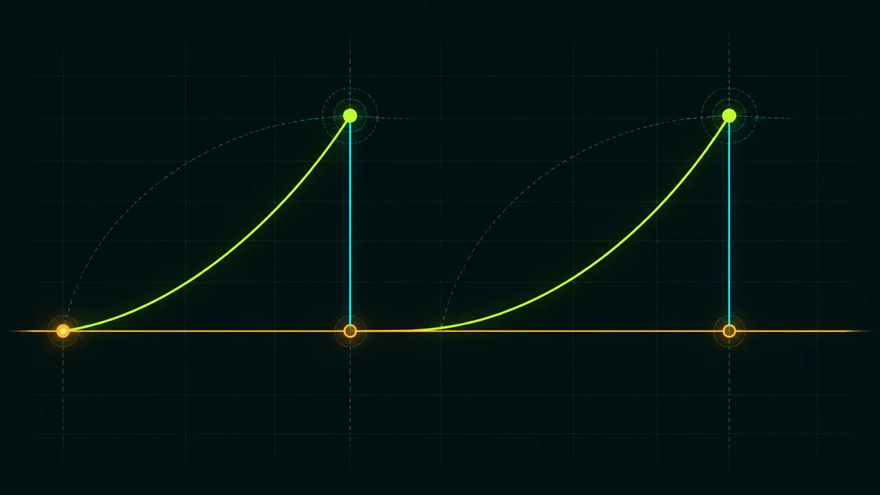 Concept illustration of jackpot growth and a non-zero reset