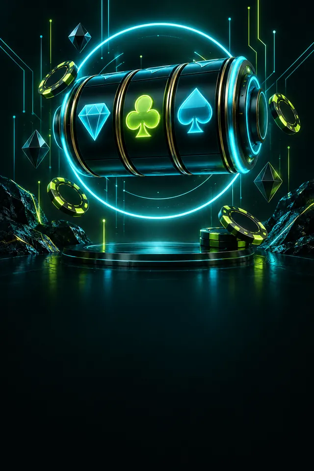 Cyan and lime illuminated reel illustration